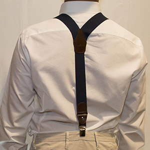 Bretelle Elastico Nidino Navy e Pelle T.Moro H 3.6 cm